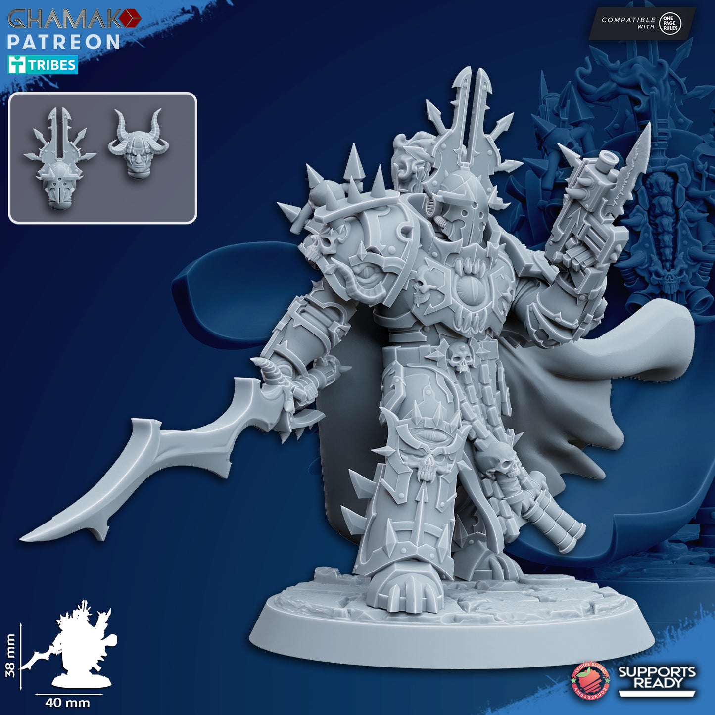 Heretic Sorcerer | Chaos Knights (1) - Havoc Brothers - Ghamak - 3D Printed Mini Marines