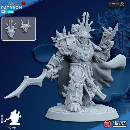 Heretic Sorcerer | Chaos Knights (1) - Havoc Brothers - Ghamak - 3D Printed Mini Marines