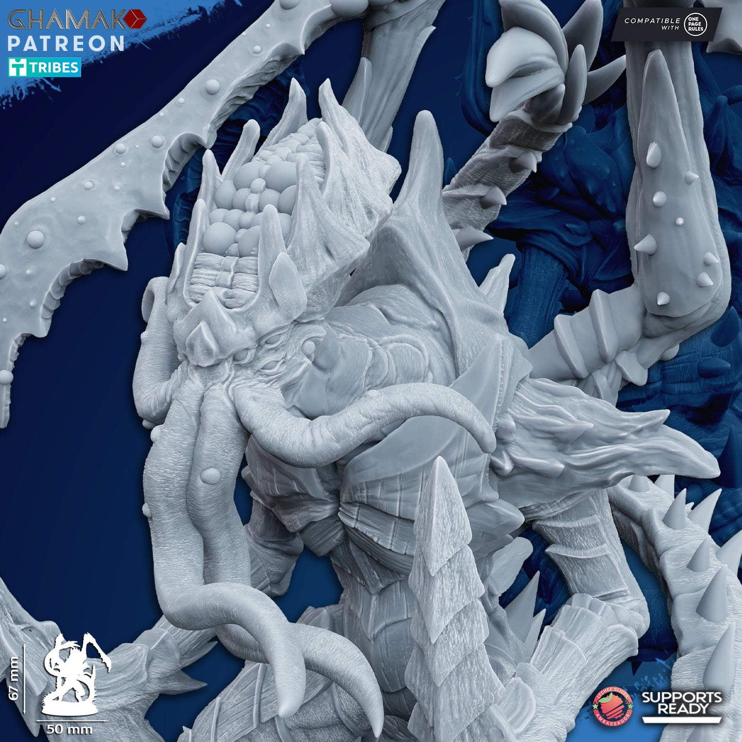 Psionic Reaper Tyrant Nid | Alien Hives (1) - Ghamak | 3D-printed Miniatures