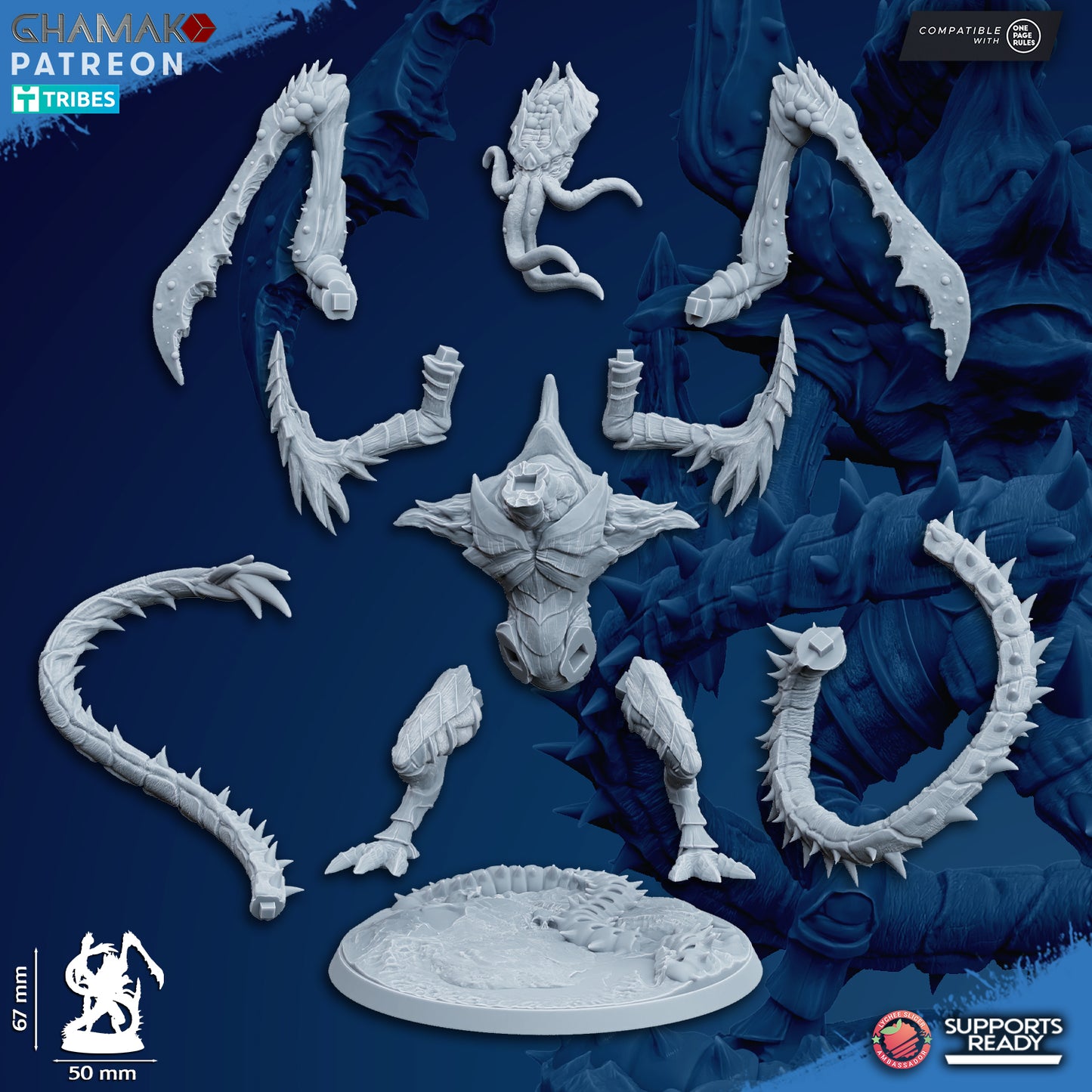 Psionic Reaper Tyrant Nid | Alien Hives (1) - Ghamak | 3D-printed Miniatures