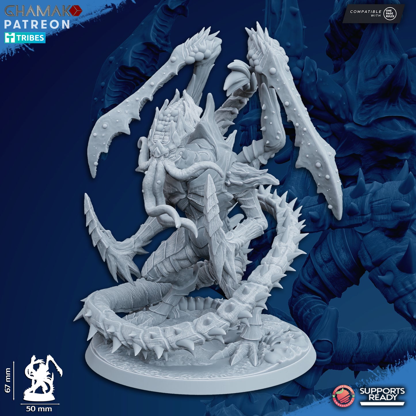Psionic Reaper Tyrant Nid | Alien Hives (1) - Ghamak | 3D-printed Miniatures