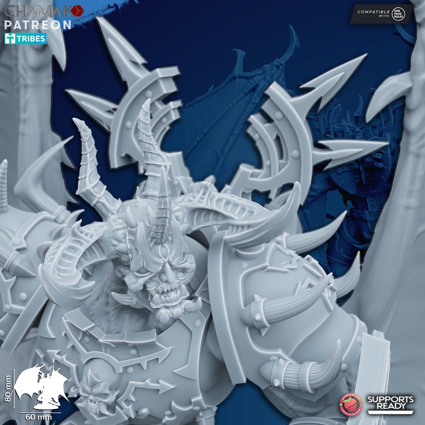 Winged Demonic Lord | Wormhole Daemons (1)  - Havoc Brothers - Ghamak - 3D Printed Mini Marines
