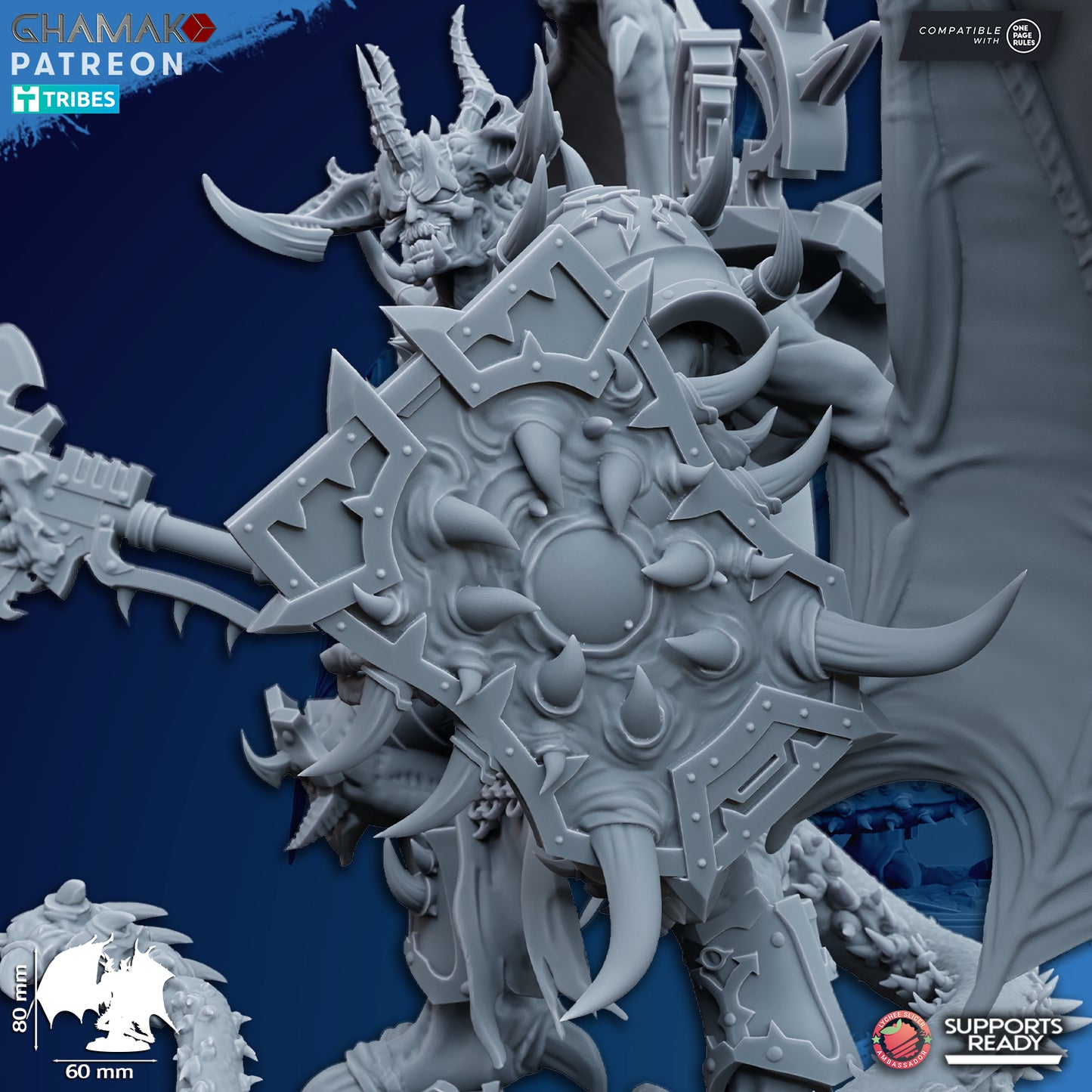 Winged Demonic Lord | Wormhole Daemons (1)  - Havoc Brothers - Ghamak - 3D Printed Mini Marines