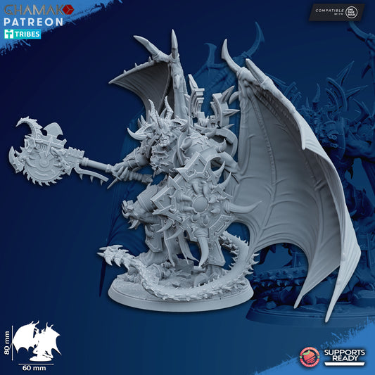 Winged Demonic Lord | Wormhole Daemons (1)  - Havoc Brothers - Ghamak - 3D Printed Mini Marines