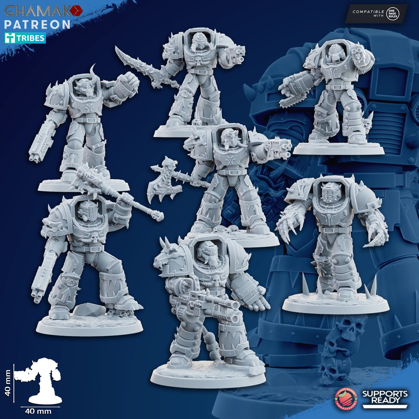 Heretic Exterminators | Heretic Knights (7)  - Havoc Brothers - Ghamak - 3D Printed Mini Marines