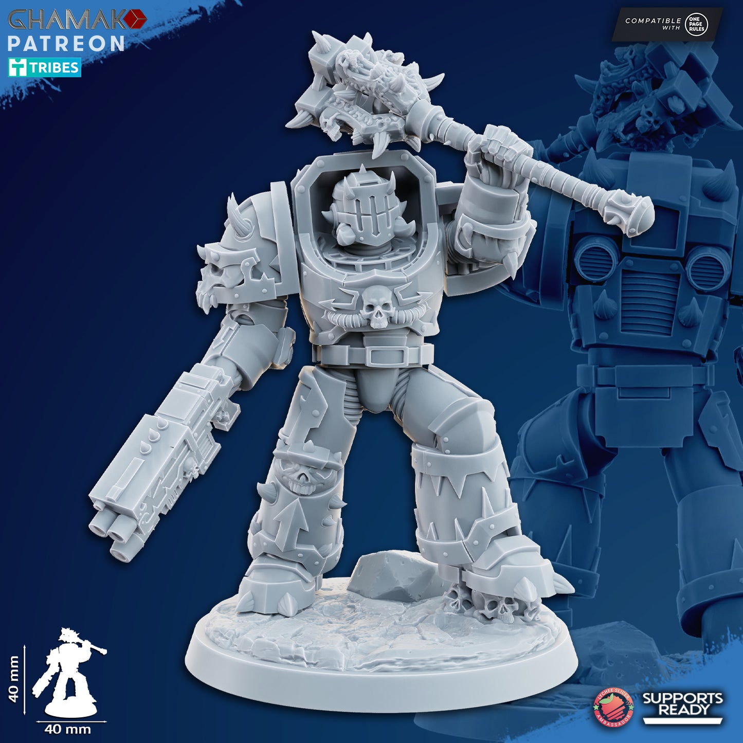Heretic Exterminators | Heretic Knights (7)  - Havoc Brothers - Ghamak - 3D Printed Mini Marines