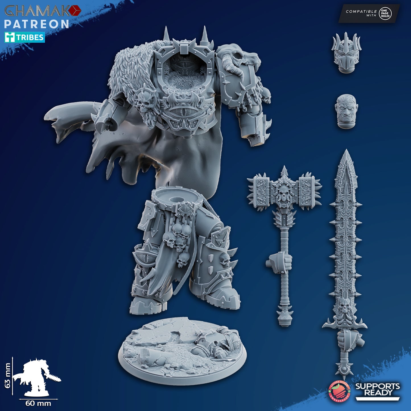 Ammon the Traitor  | Chaos Knights (1)  - Havoc Brothers - Ghamak - 3D Printed Mini Marines