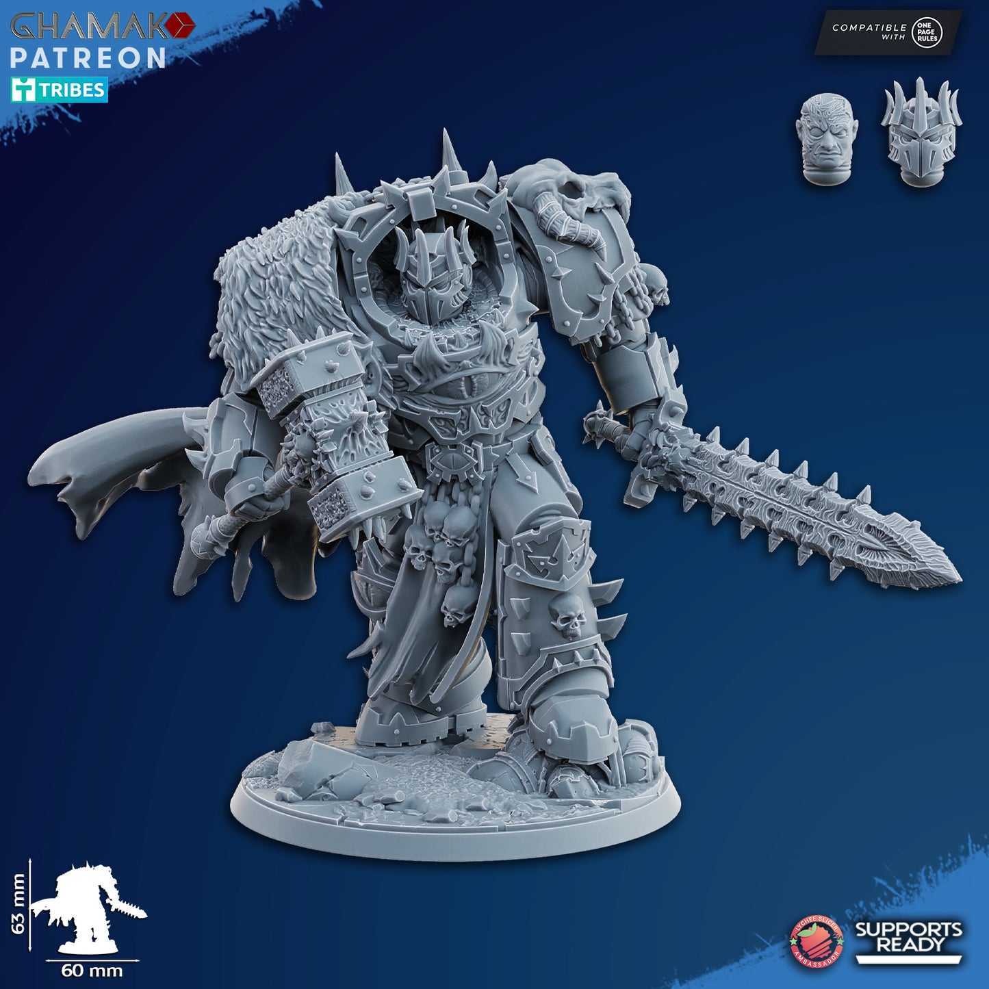 Ammon the Traitor  | Chaos Knights (1)  - Havoc Brothers - Ghamak - 3D Printed Mini Marines