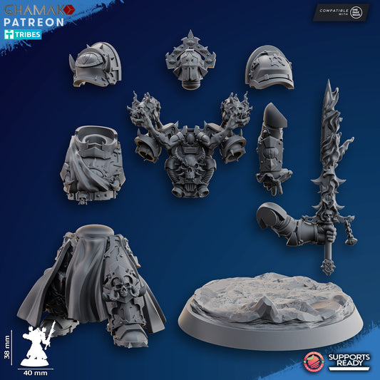 Heretic Warlock 1 | Chaos Knights (1)  - Havoc Brothers - Ghamak - 3D Printed Mini Marines