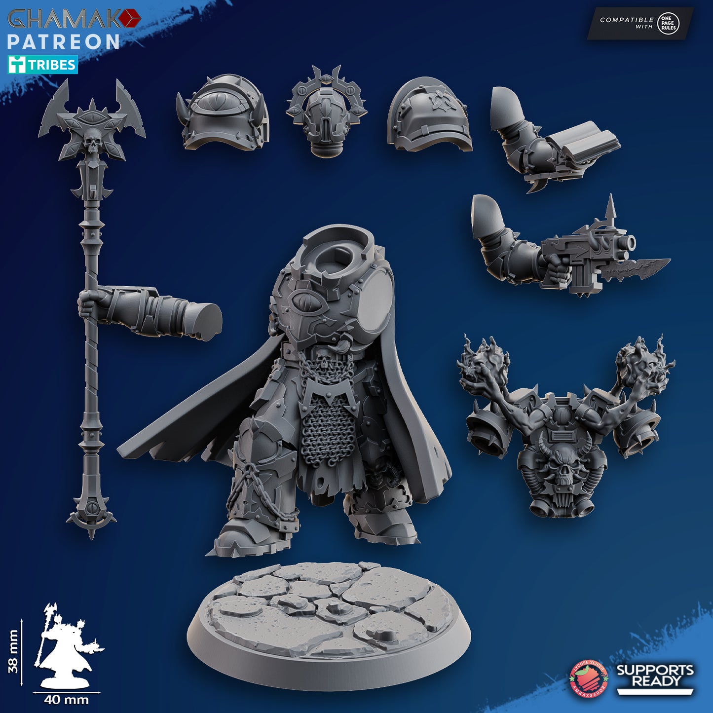 Heretic Warlock 2 | Chaos Knights (1)  - Havoc Brothers - Ghamak - 3D Printed Mini Marines