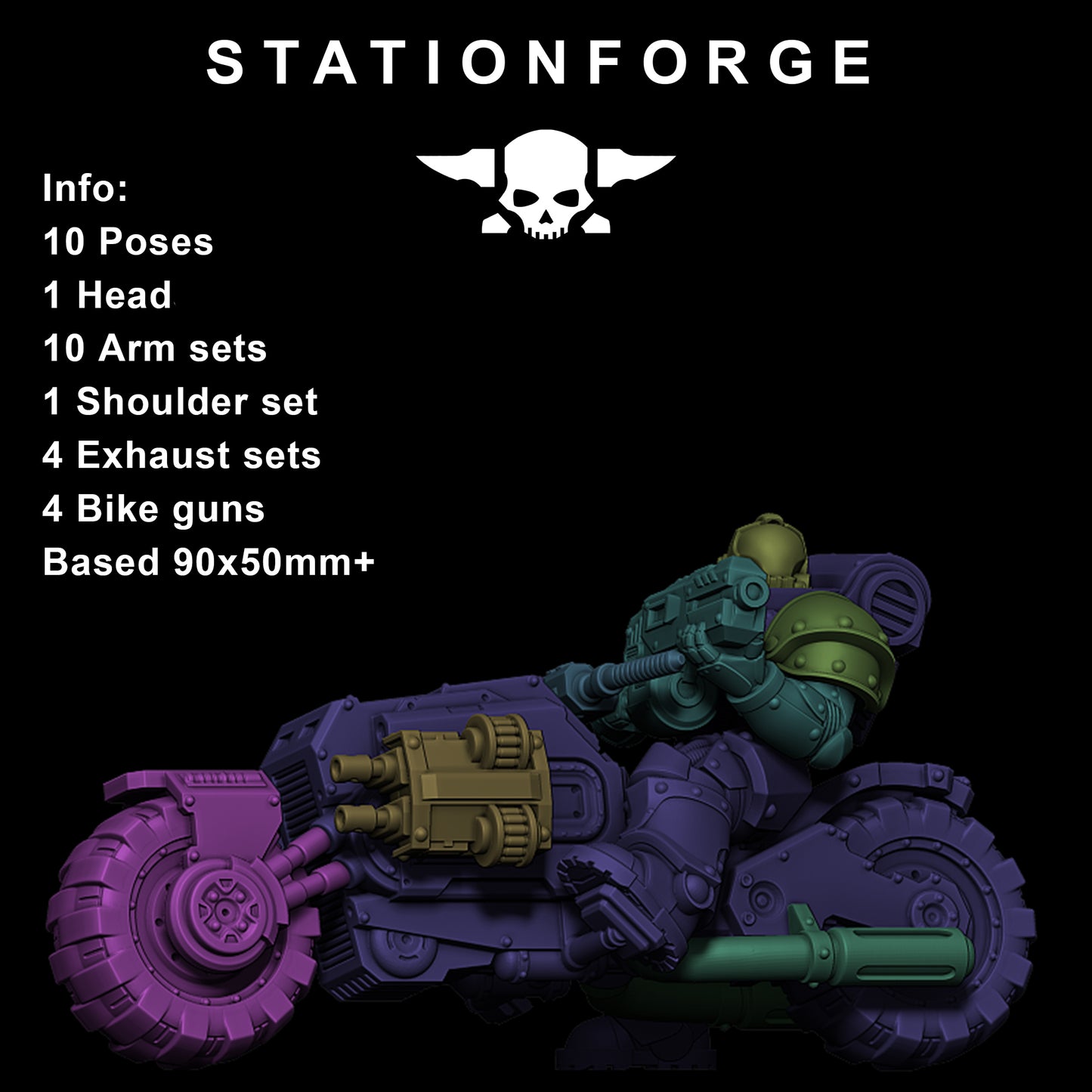 Socratis Bikers | Socratis Knights (10) - MKX Prime Brothers - Stationforge - 3d Printed Mini Marines