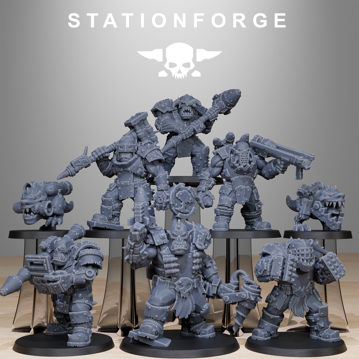 Smashers Orkaz | Space Orcs (8) - Stationforge | 3D-printed Miniatures
