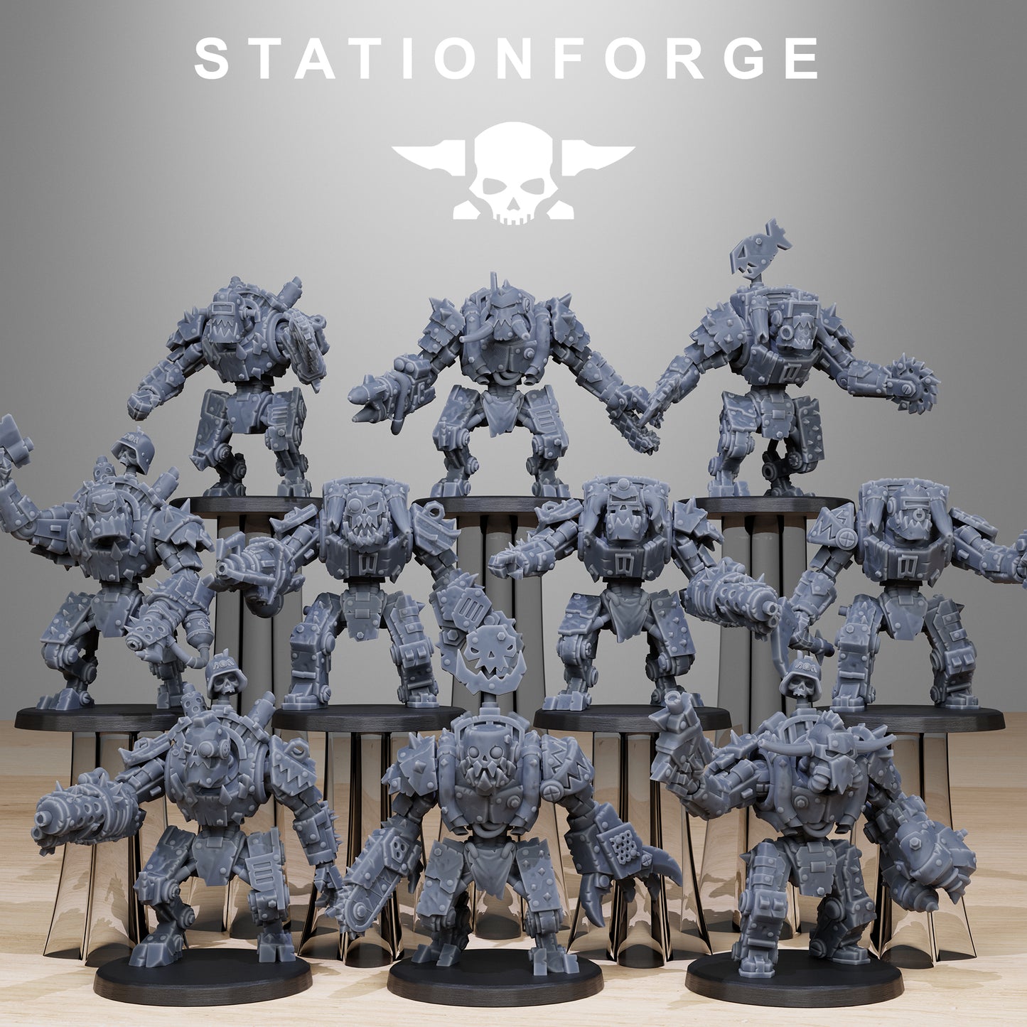 Orkaz Bots Infantry | Space Orcs (10) - Stationforge | 3D-printed Miniatures