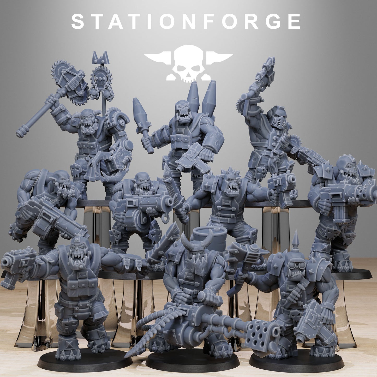 Spec Team Orkaz | Space Orcs (10) - Stationforge | 3D-printed Miniatures
