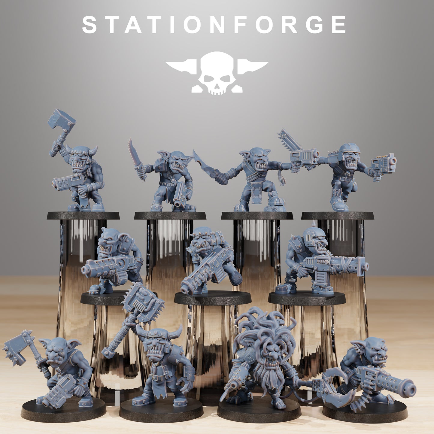 Gobs Infantry | Space Orcs (11) - Stationforge | 3D-printed Miniatures