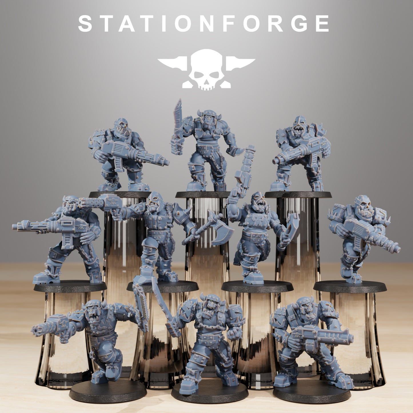Berserkers Orkaz | Space Orcs (10) - Stationforge | 3D-printed Miniatures