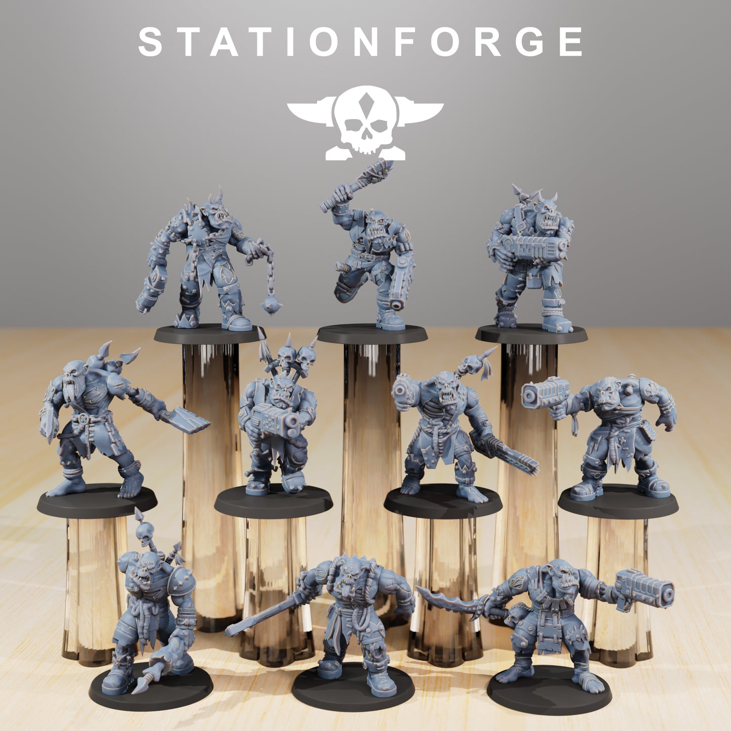 Plague Spredaz Orkaz | Space Orcs (10) - Stationforge | 3D-printed Miniatures