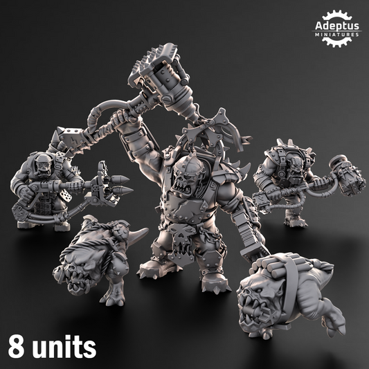 Orks Kill Squad | Space Orcs (8) - Adeptus Miniatures | 3D-printed Miniatures
