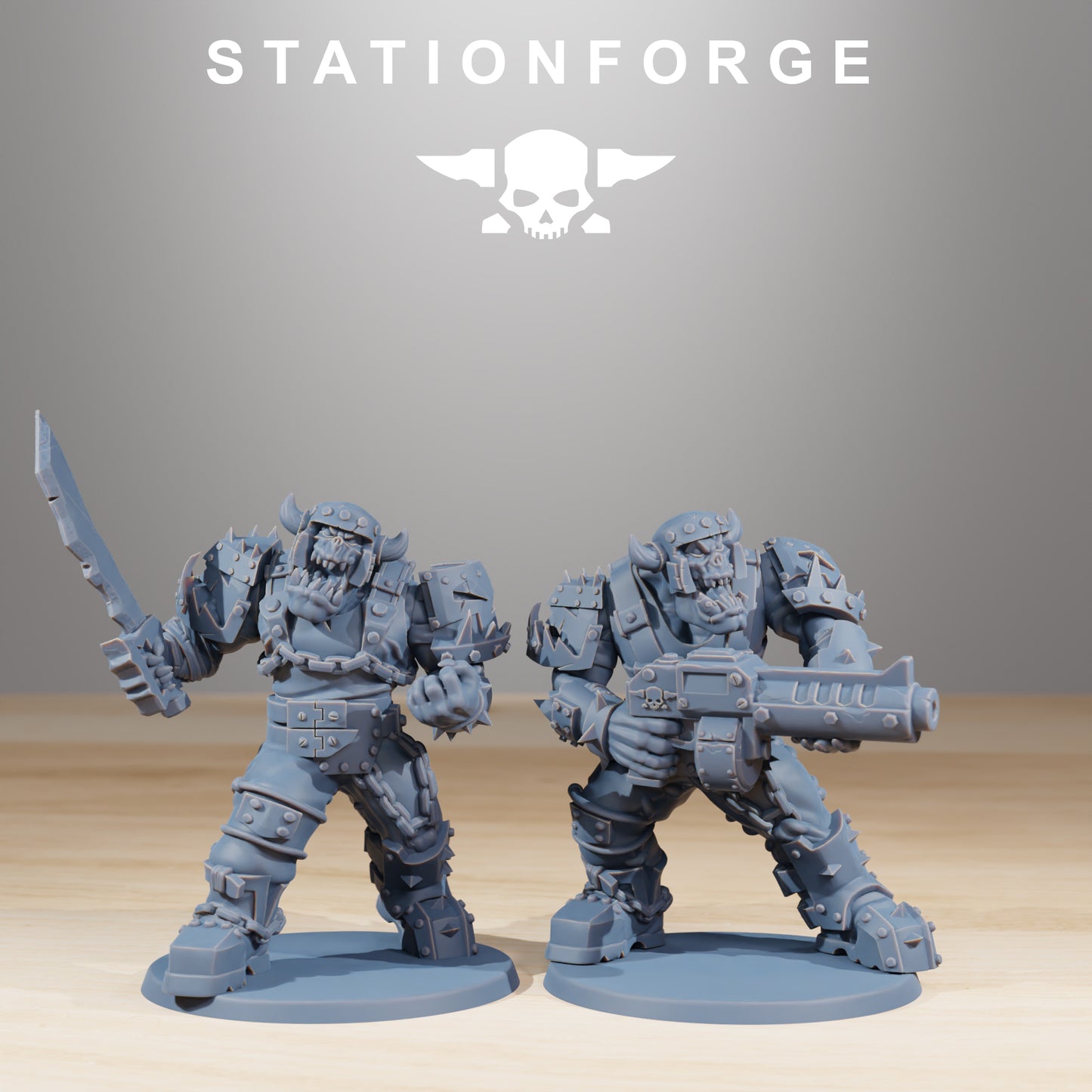 Berserkers Orkaz | Space Orcs (10) - Stationforge | 3D-printed Miniatures