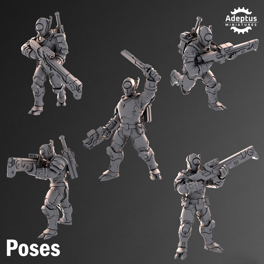 Line Strikers Kae'ti (5) - Dao Union - Adeptus Miniatures - Xenos