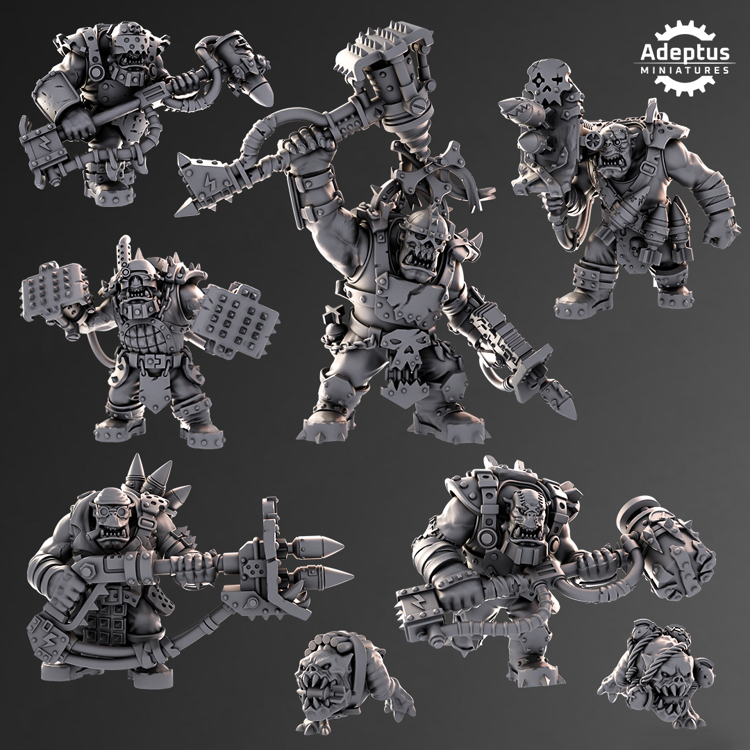 Orks Kill Squad | Space Orcs (8) - Adeptus Miniatures | 3D-printed Miniatures