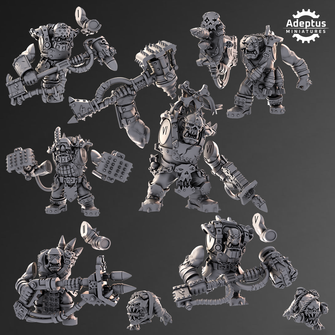 Orks Kill Squad | Space Orcs (8) - Adeptus Miniatures | 3D-printed Miniatures
