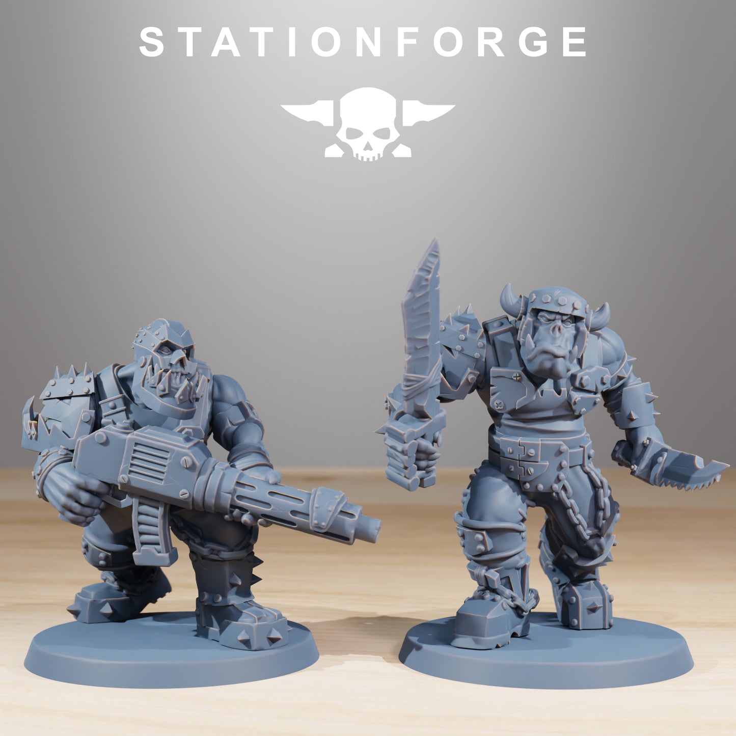 Berserkers Orkaz | Space Orcs (10) - Stationforge | 3D-printed Miniatures