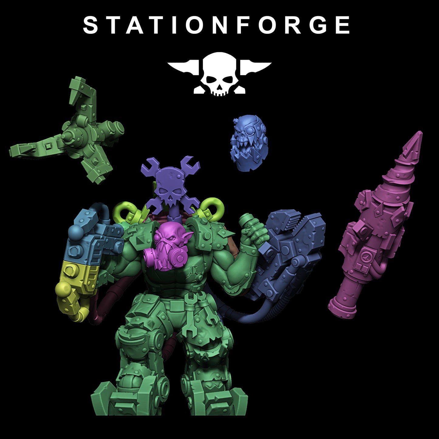 Exo Boss Orkaz | Space Orcs (1) - Stationforge | 3D-printed Miniatures
