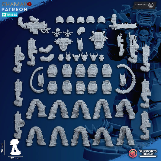 Traitor Militum | Heretic Knights (10)  - Havoc Brothers - Ghamak - 3D Printed Mini Marines