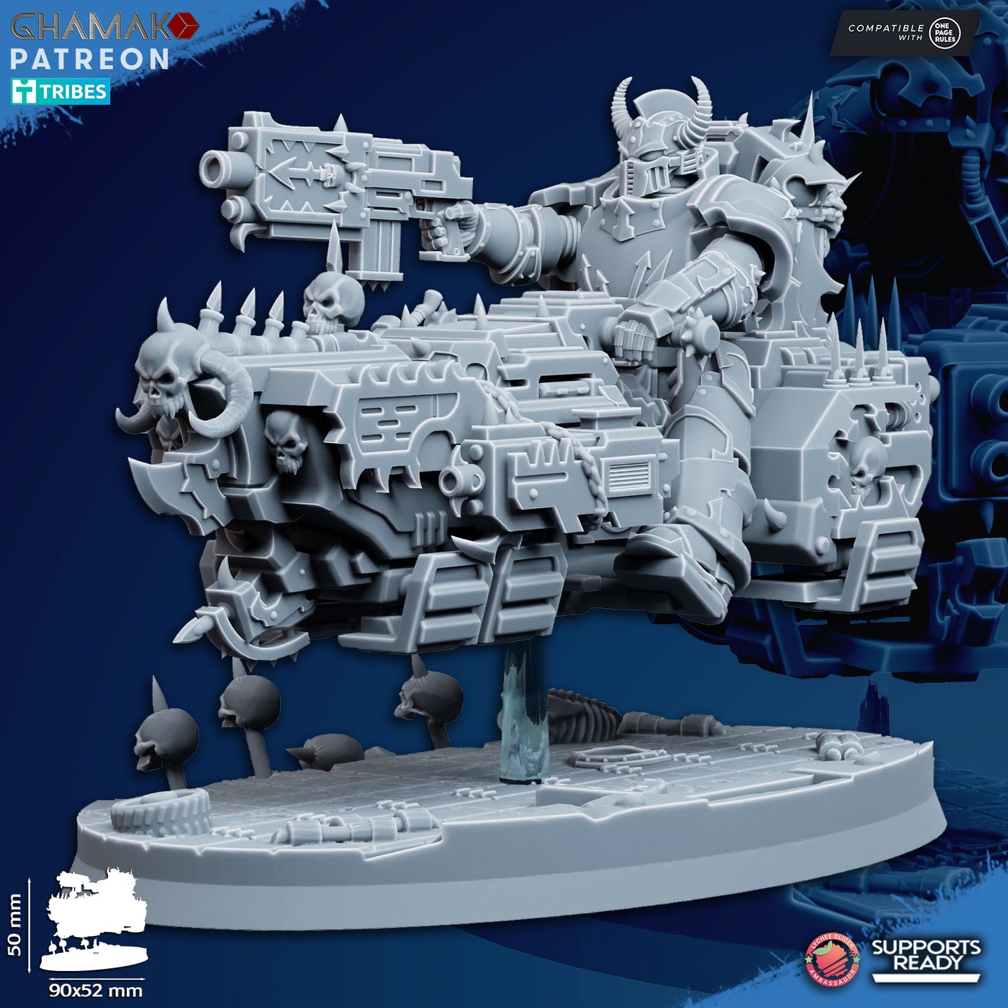 Traitor Grav-Bikes | Heretic Knights (3)  - Havoc Brothers - Ghamak - 3D Printed Mini Marines