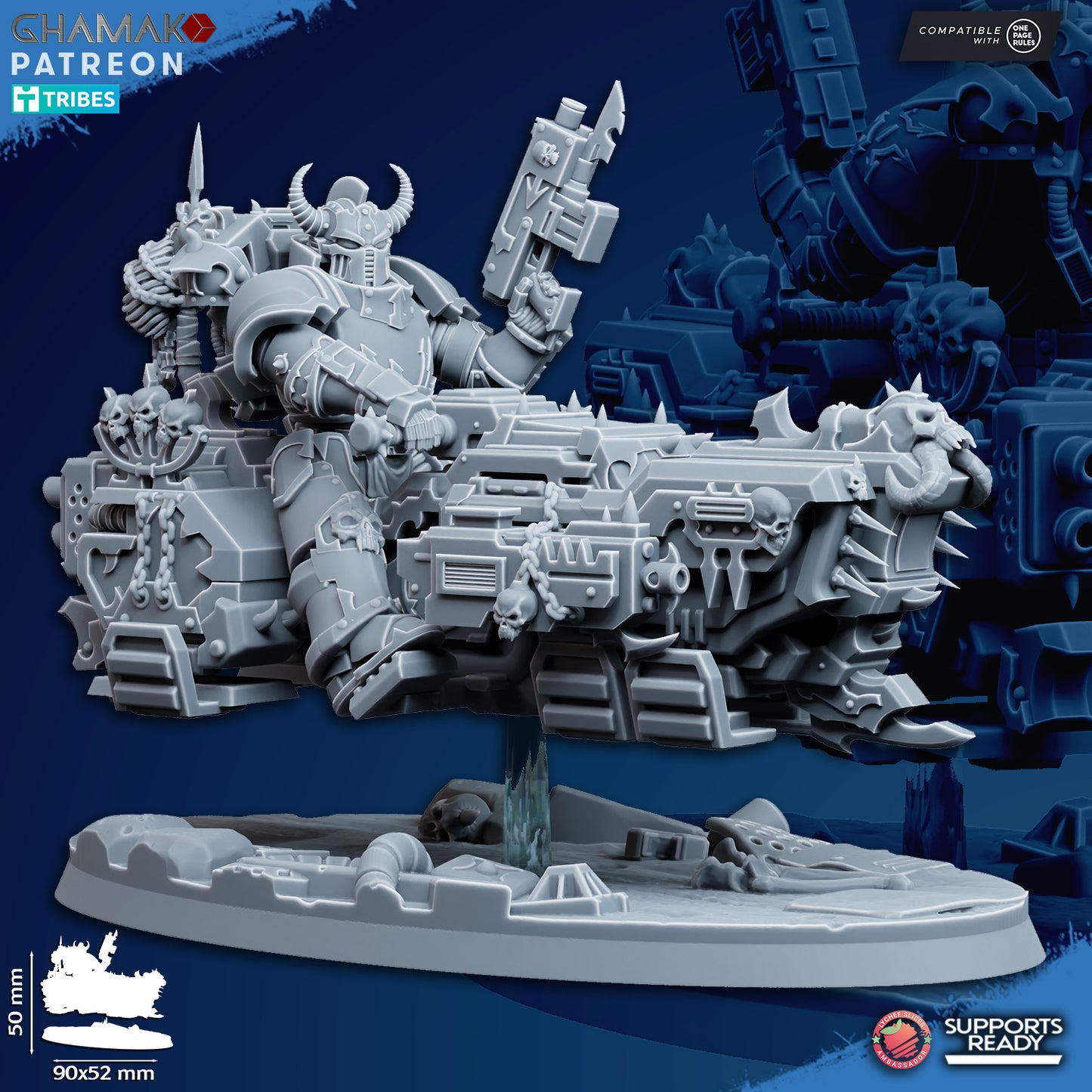 Traitor Grav-Bikes | Heretic Knights (3)  - Havoc Brothers - Ghamak - 3D Printed Mini Marines