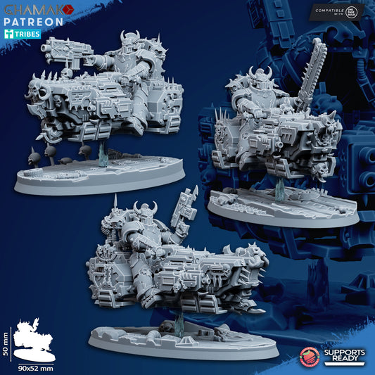 Traitor Grav-Bikes | Heretic Knights (3)  - Havoc Brothers - Ghamak - 3D Printed Mini Marines