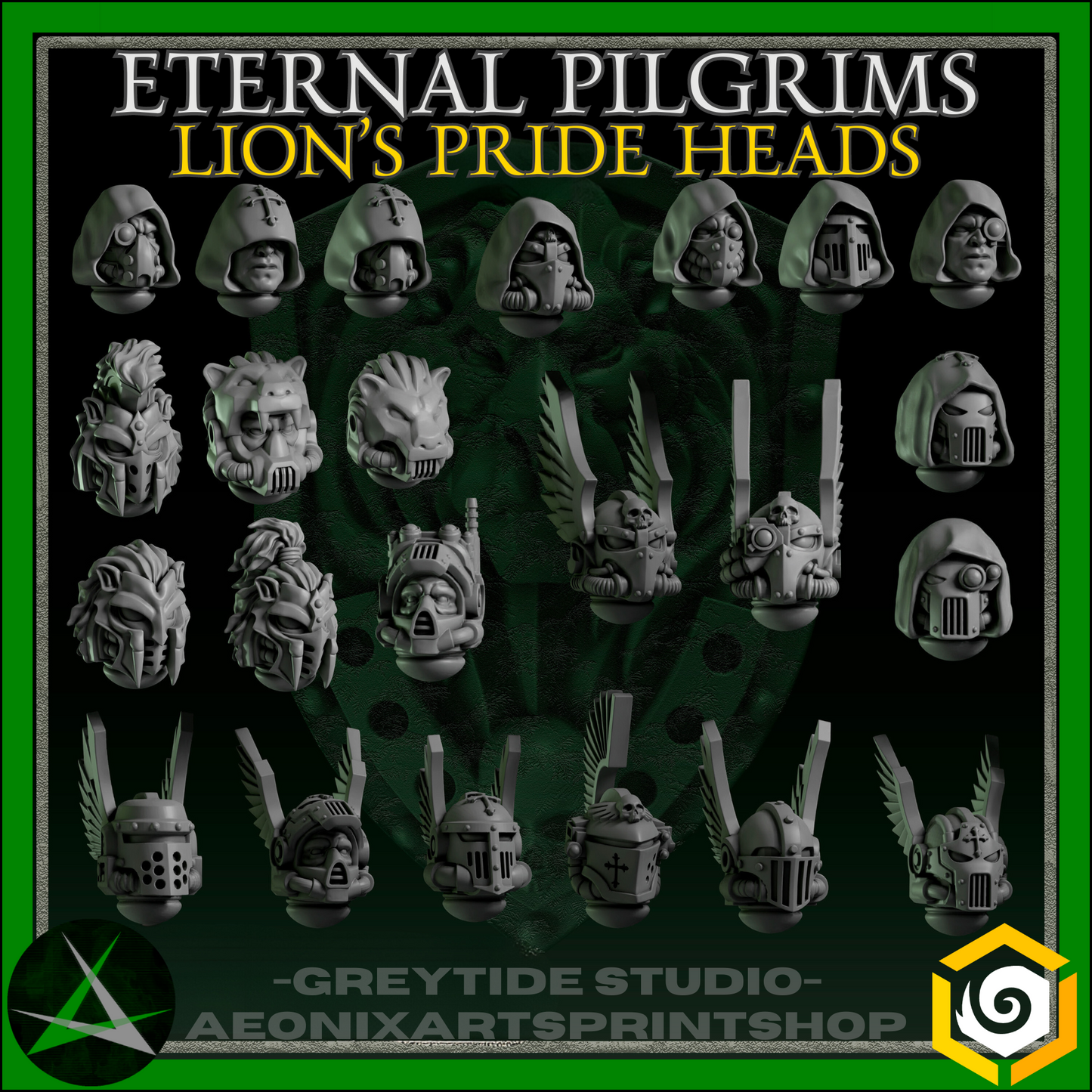Lion's Pride Heads Eternal Pilgrims | (23) Battle Brothers - Greytide - Miniatures