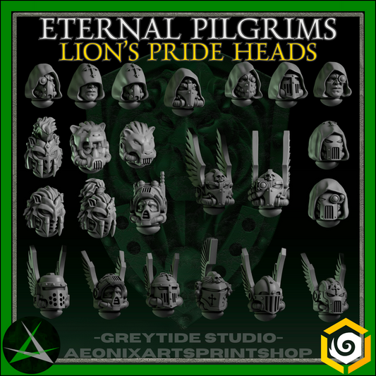 Lion's Pride Heads Eternal Pilgrims | (23) Battle Brothers - Greytide - Miniatures