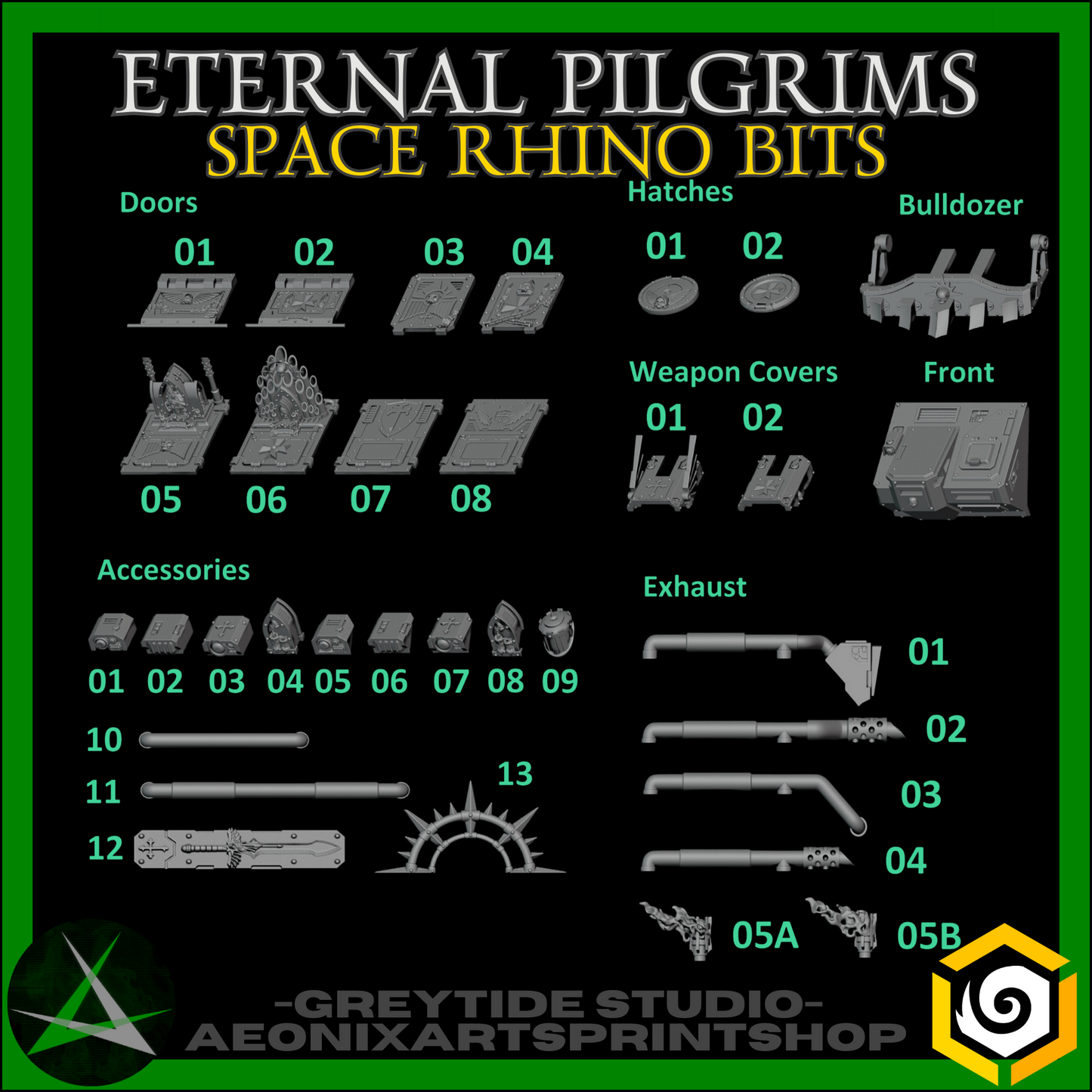 Transport Vehicle Bits Eternal Pilgrims/Crusaders | (1) Battle Brothers - Greytide - Miniatures