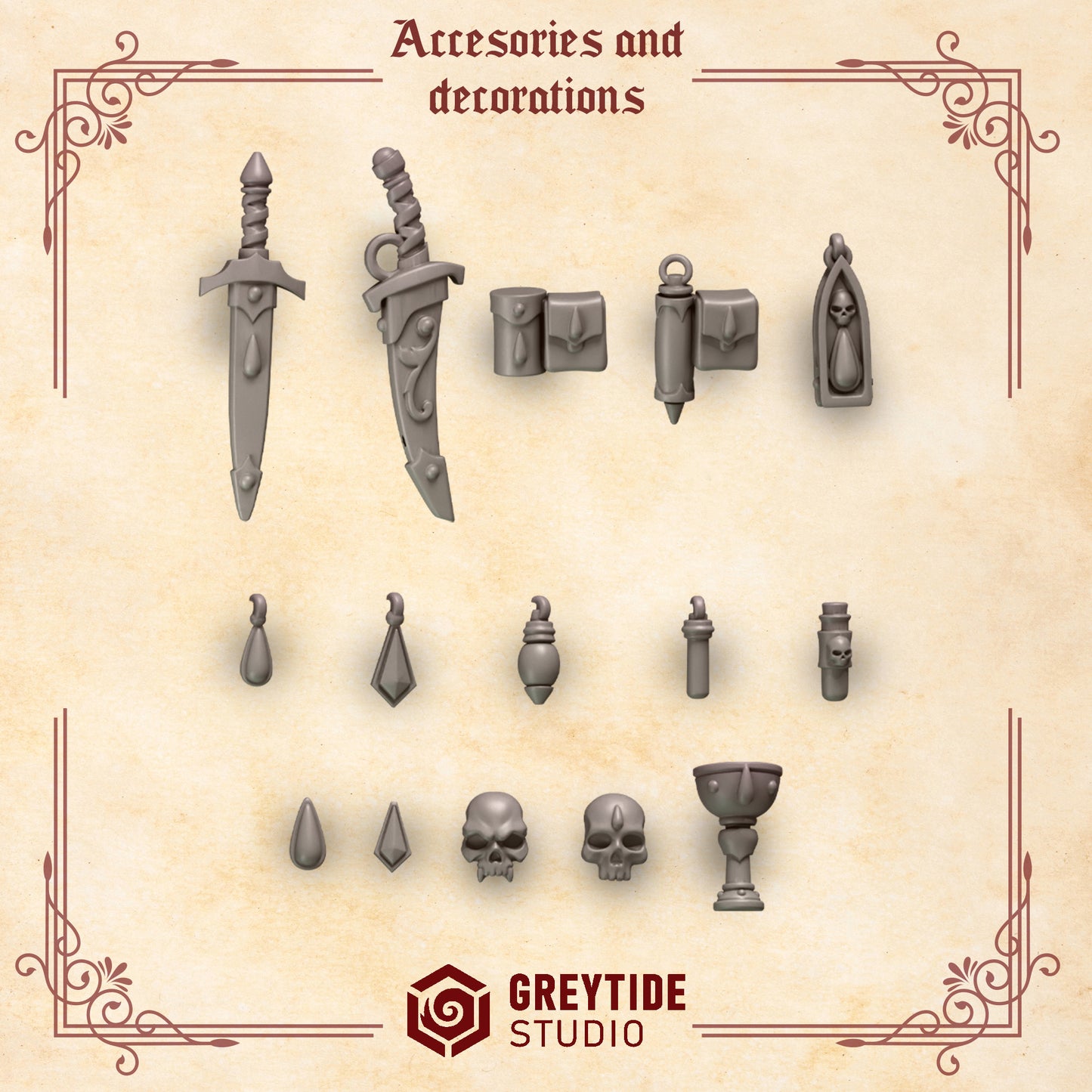 Accessories and Decorations Crimson Lords | (Pack) - Battle Brothers - Greytide - Miniatures