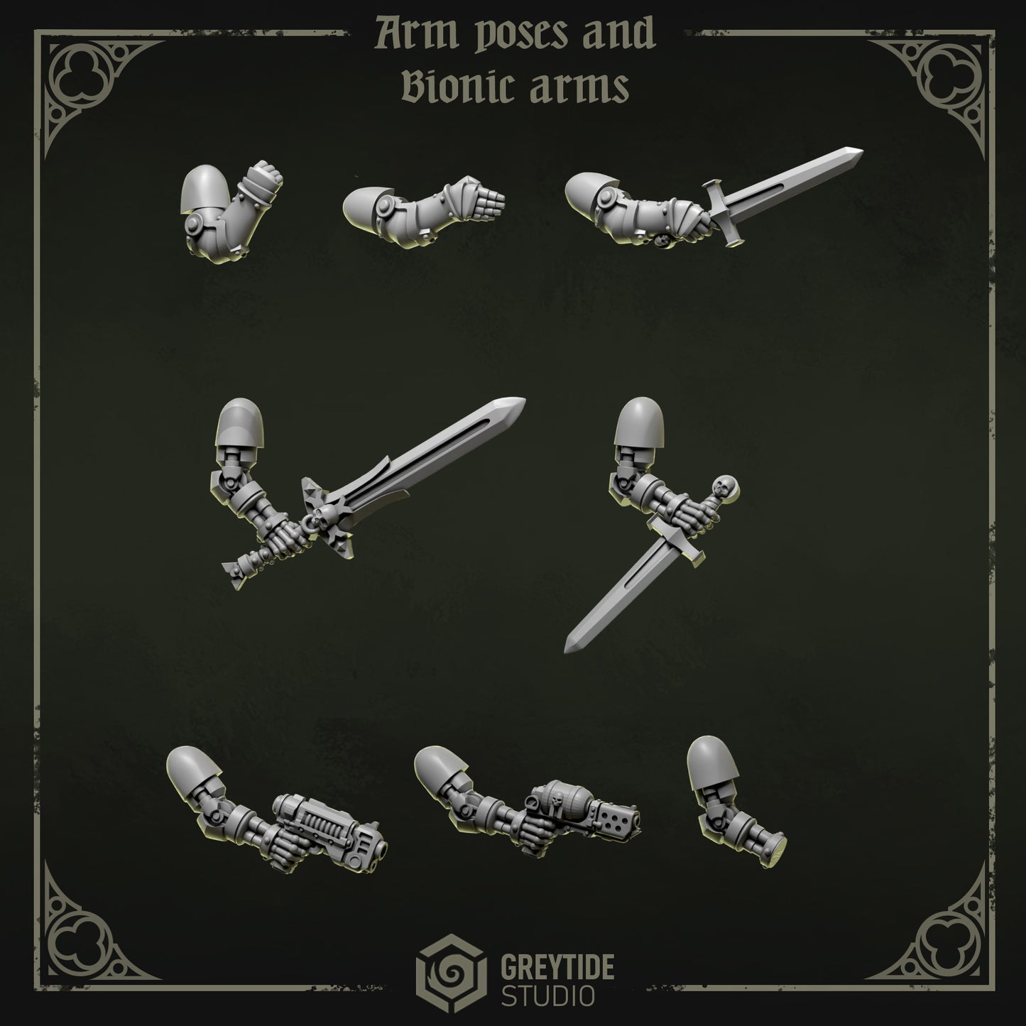 Arm poses and Bionic Arms Eternal Pilgrims | (8) - Battle Brothers - Greytide - Miniatures