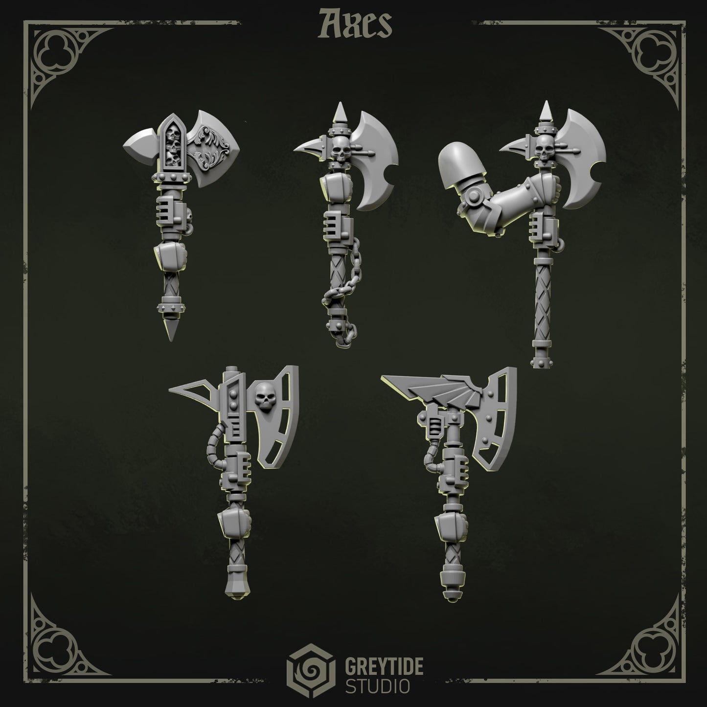 Axes Eternal Pilgrims | (5) - Battle Brothers - Greytide - Miniatures