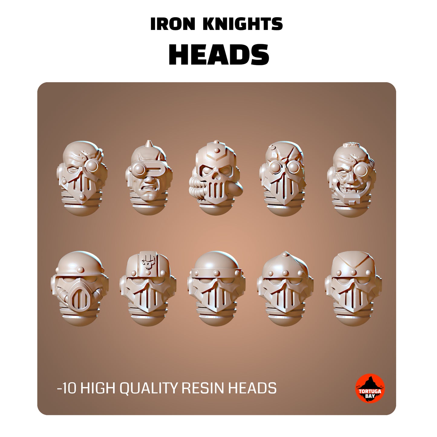 M3 Iron Knights Helmets | Galaxy Marines Bits (10) - Havoc Brothers - Tortugabay - 3D Printed Mini Marines