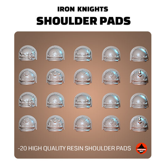 Iron Knights Shoulder Pads | Galaxy Marines Bits (20) - Havoc Brothers - Tortugabay - 3D Printed Mini Marines