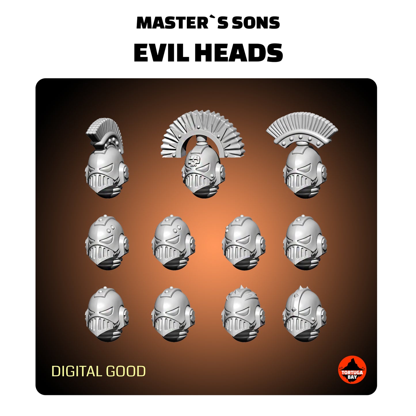 M2 MS Evil Helmets | Galaxy Marines Bits (11) - Havoc Brothers - Tortugabay - 3D Printed Mini Marines
