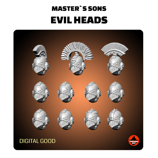 M2 MS Evil Helmets | Galaxy Marines Bits (11) - Havoc Brothers - Tortugabay - 3D Printed Mini Marines