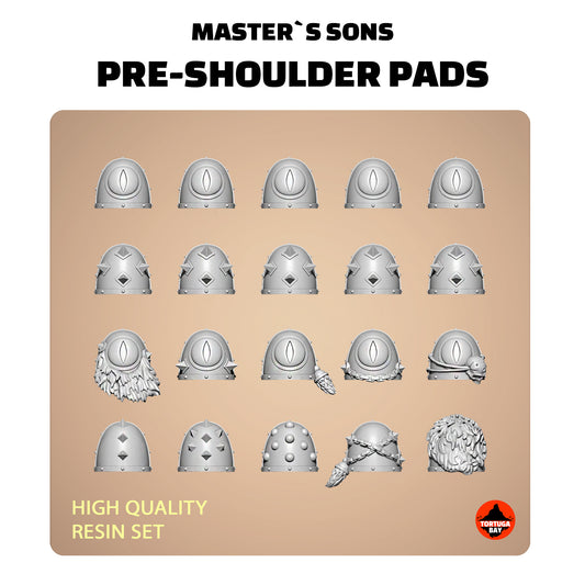 M3 Master's Sons Pre-Shoulder Pads | Galaxy Marines Bits (20) - MKIII Havoc Brothers- Tortugabay - 3D Printed Mini Marines