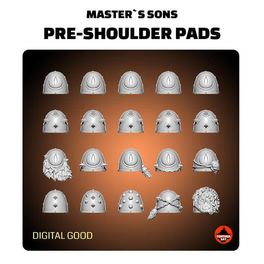 M3 Master's Sons Pre-Shoulder Pads | Galaxy Marines Bits (20) - MKIII Havoc Brothers- Tortugabay - 3D Printed Mini Marines