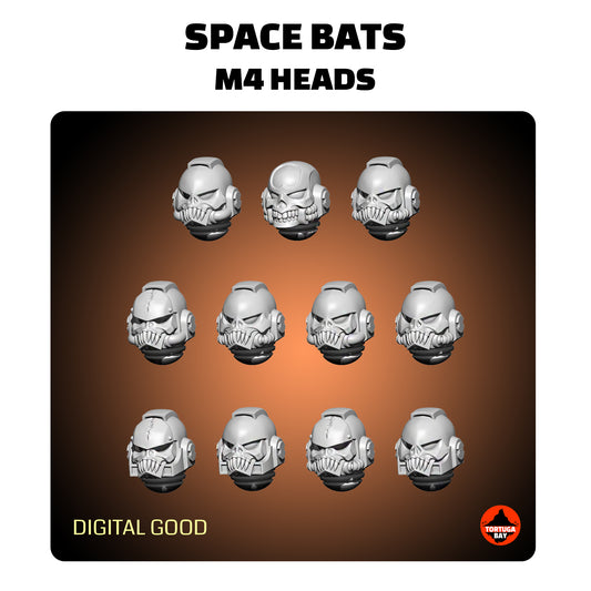 M4 Space Bats Skull Helmets | Galaxy Marines Bits (11) - MKIV Battle Brothers - Tortugabay - 3D Printed Miniatures