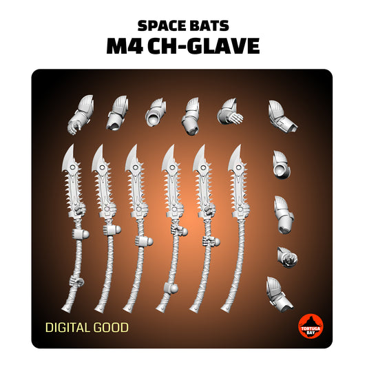 M4 Bat Chain Glaives | Galaxy Marines Bits (6) - MKIV Battle Brothers - Tortugabay - 3d Printed Mini Marines