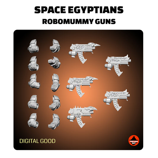 Space Egyptians Inferno Guns | Galaxy Marines Bits (10) - MKIV Havoc Brothers - Tortugabay - 3d Printed Mini Marines