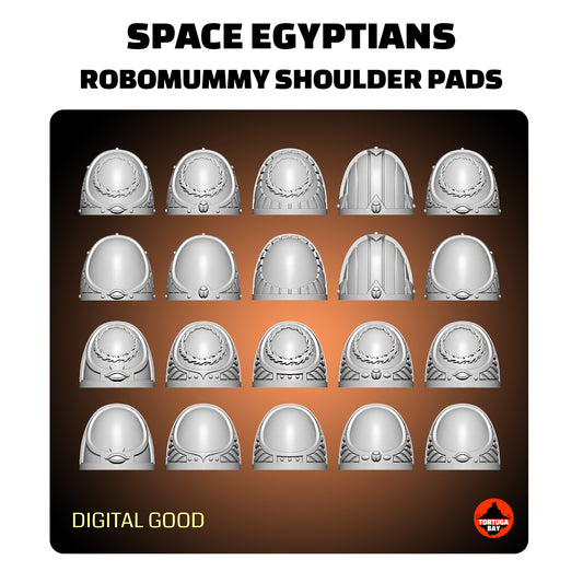 Space Egyptians Shoulder Pads | Galaxy Marines Bits (20) - Havoc Brothers - Tortugabay - 3D Printed Mini Marines