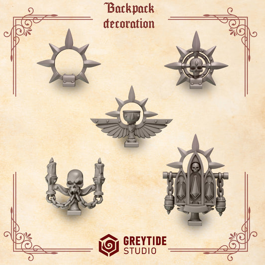 Backpack Decorations Crimson Lords | (5) - Battle Brothers - Greytide - Miniatures