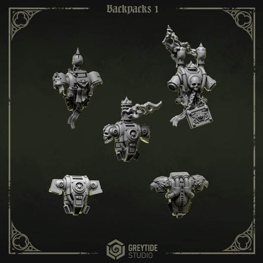 Backpacks 1 Eternal Pilgrims | (5) - Battle Brothers - Greytide - Miniatures